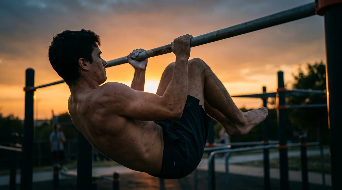 Tuck front lever hold, an early step in a front lever progression
