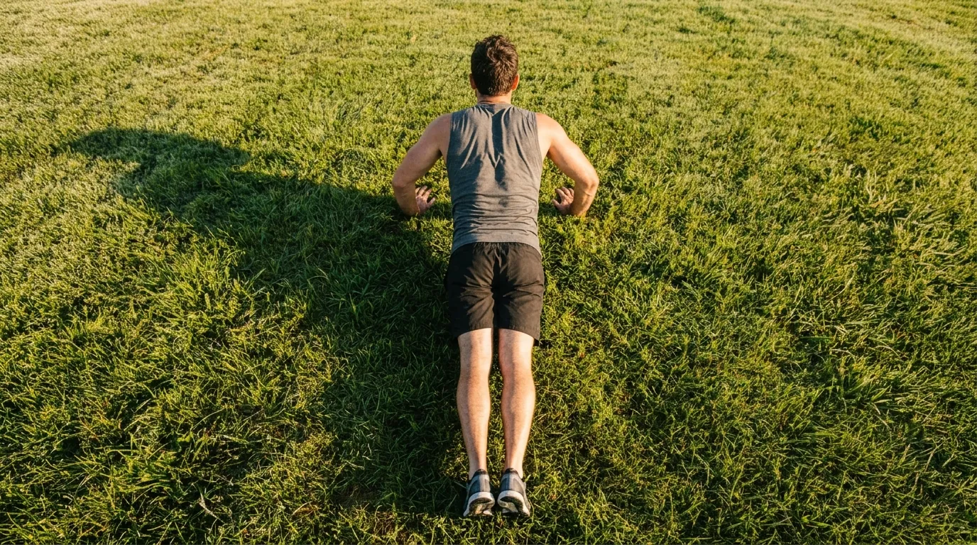Overhead view of daily push-up training, answering how many push-ups you should do a day