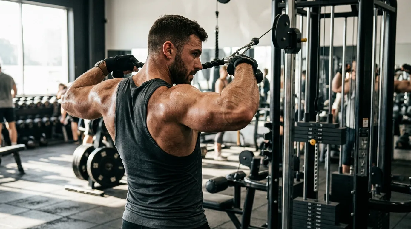 Cable face pull, one of the best trapezius exercises for the middle and lower traps