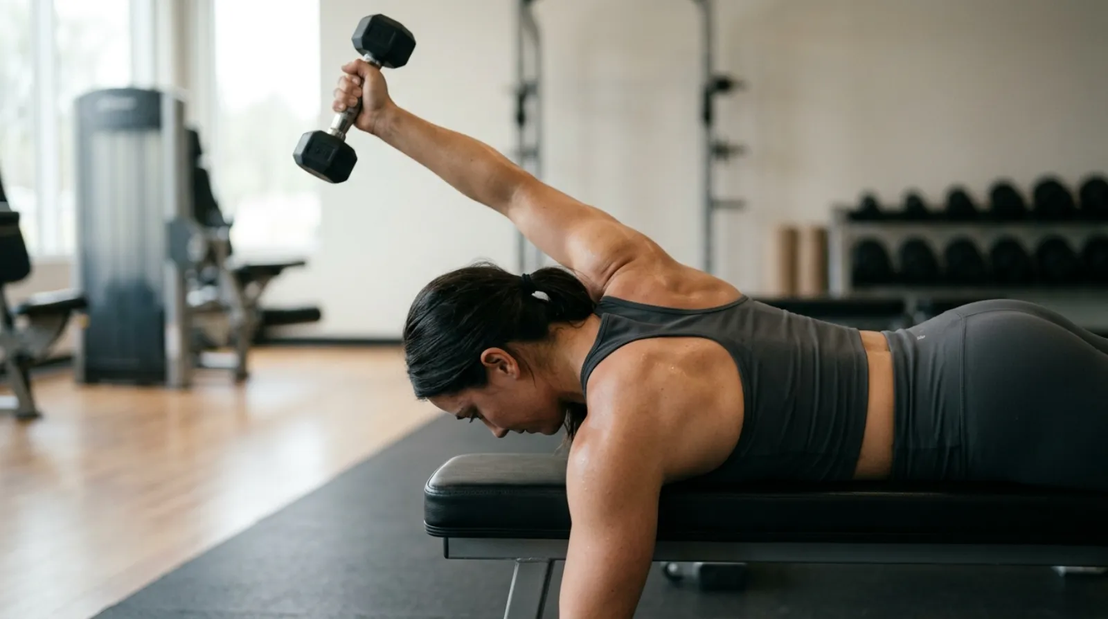 Prone lower-trap raise isolating the lower trapezius