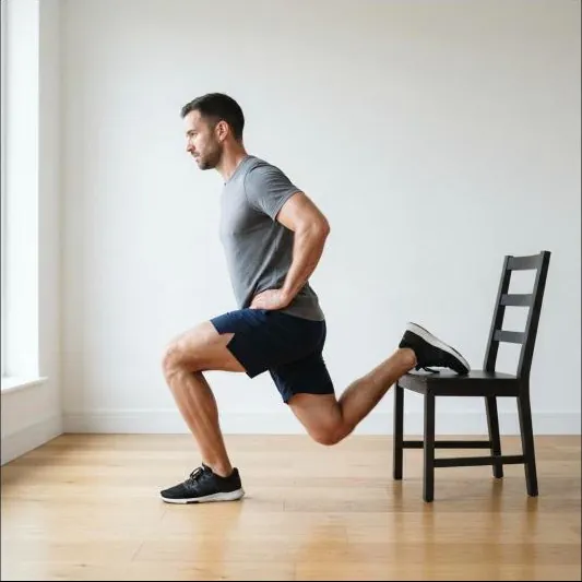 Bulgarian split squat, an effective glute exercise at home using bodyweight only