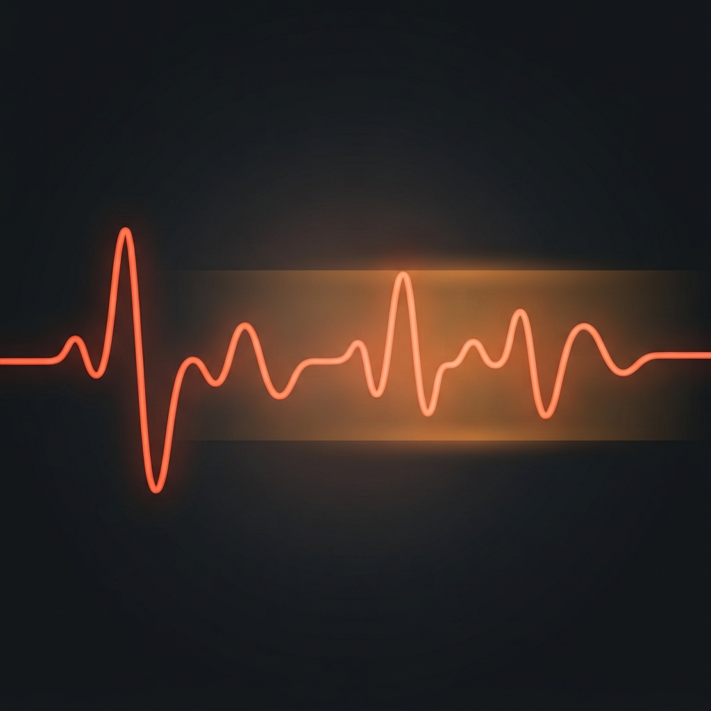 Abstract heart-rate waveform graphic illustrating the fat burning heart rate training zone